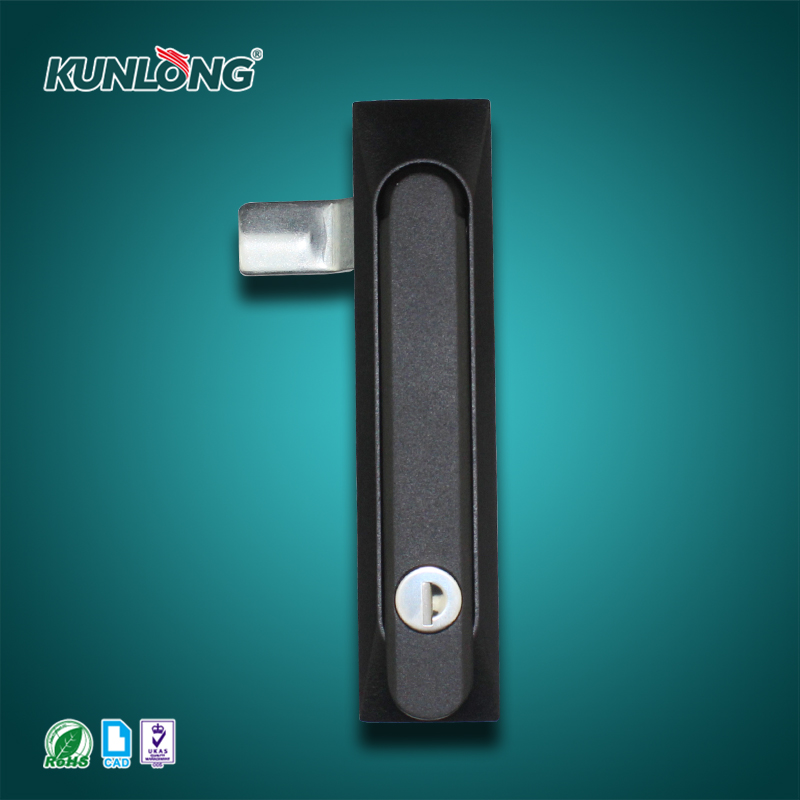 尚坤SK1-086-1旋转手柄锁|户外机柜锁|黑色长条锁|防水机柜锁|细长平面手柄